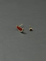 گوشواره مینا هندوانه تک نگین - تصویر 4