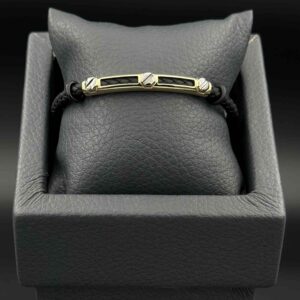 دستبند چرم طرح سه پیچ سرامیک