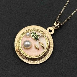 پلاک سواروفسکی برگ و مروارید