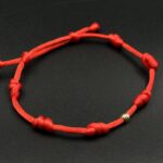 دستبند بافت رد استرینگ ( red string ) هفت گره ضخیم