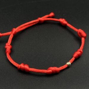 دستبند بافت رد استرینگ ( red string ) هفت گره ضخیم